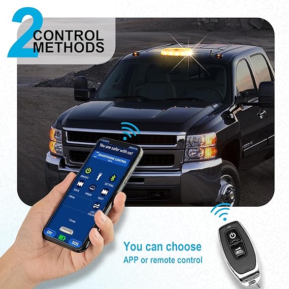 Wireless APP remote control LED strobe light bar rechargeable