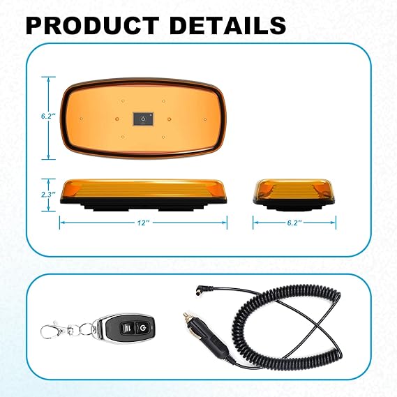AgriEyes App-Controlled Mini Strobe Light Bar: A Rechargeable, Magnetic LED Beacon Light